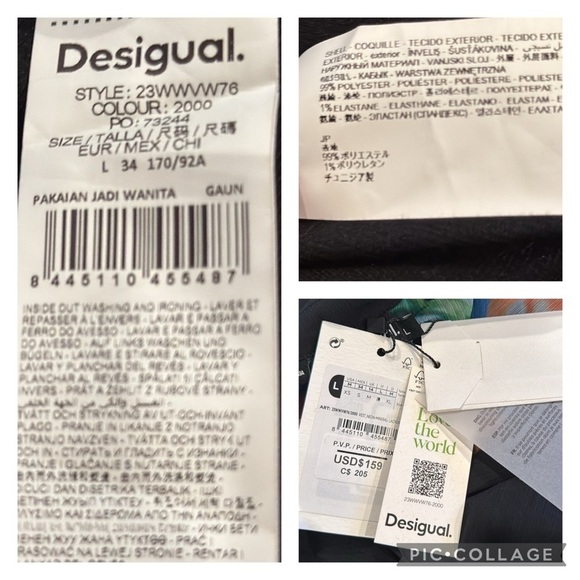 Desigual M. Christian Lacroix Combination Abstract Black Short Dress Size L NWT - Picture 13 of 16